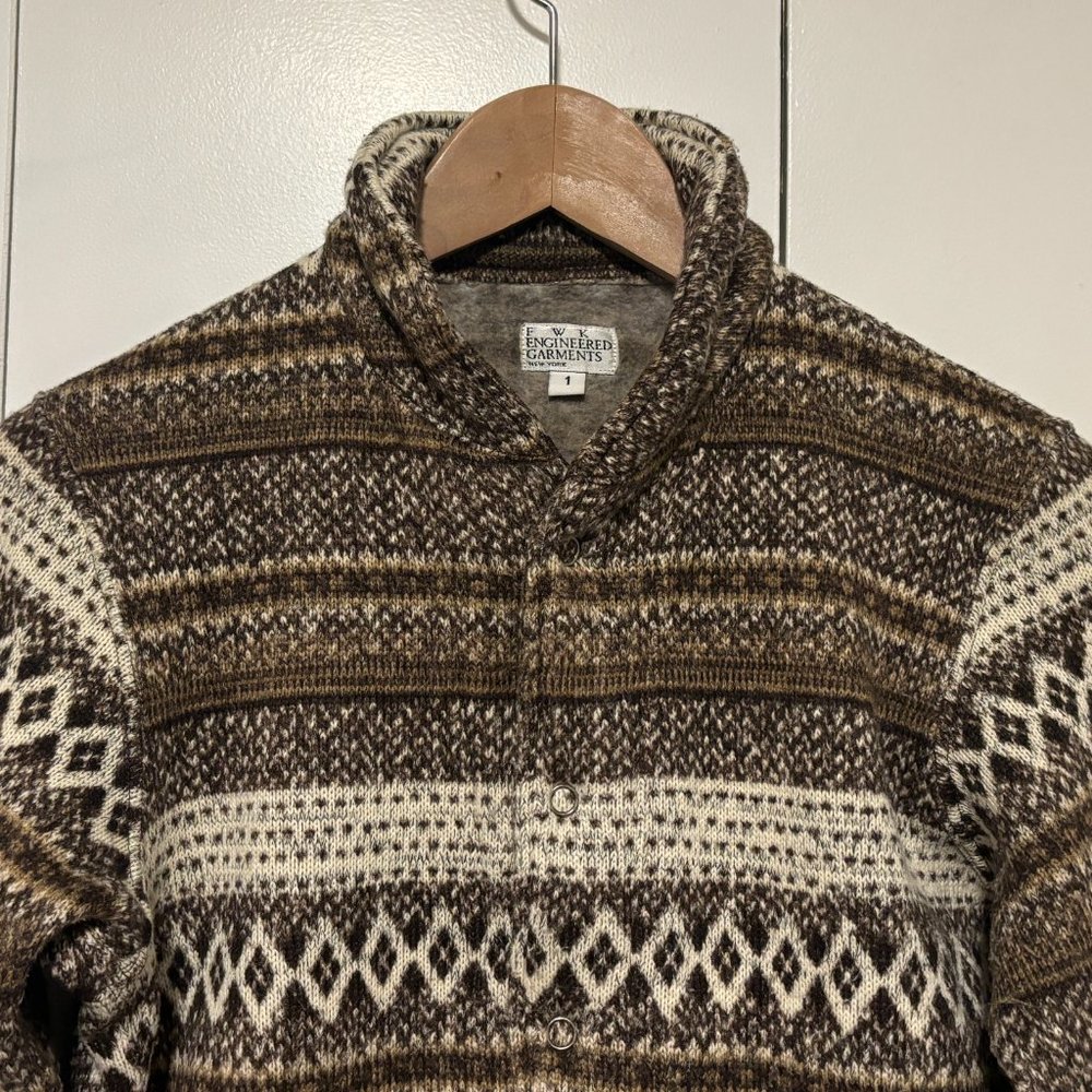 Nepenthes FWK Engineered Garments Fleece Jacket Brown Women’s size 1 - Picture 4 of 11